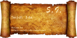 Seidl Ida névjegykártya